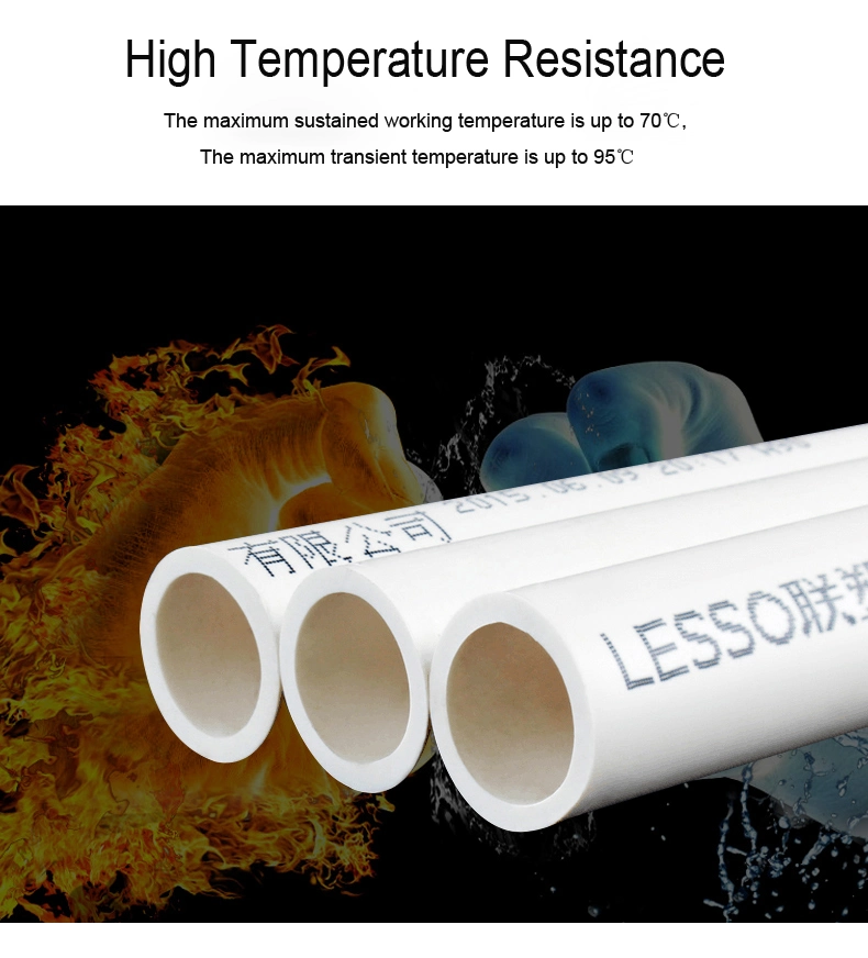 Lesso High Pressure Pn25 Grey Color 20-160mm Plastic PPR Pipe