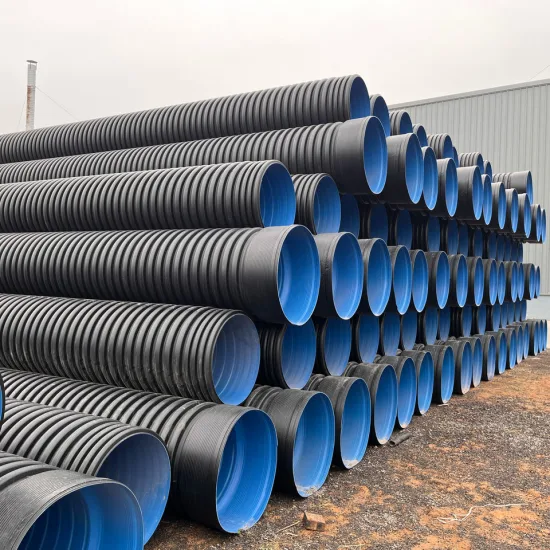 HDPE Drainage PVC Double Corrugated Pipe for Sewage Discharge 110mm